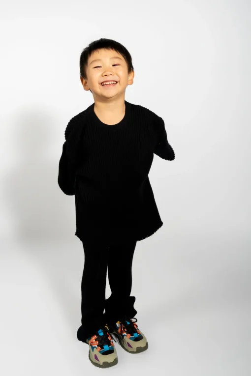 BLACK MERINO KNIT JUMPER