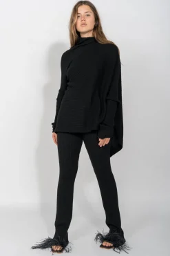 BLACK MERINO TROUSERS