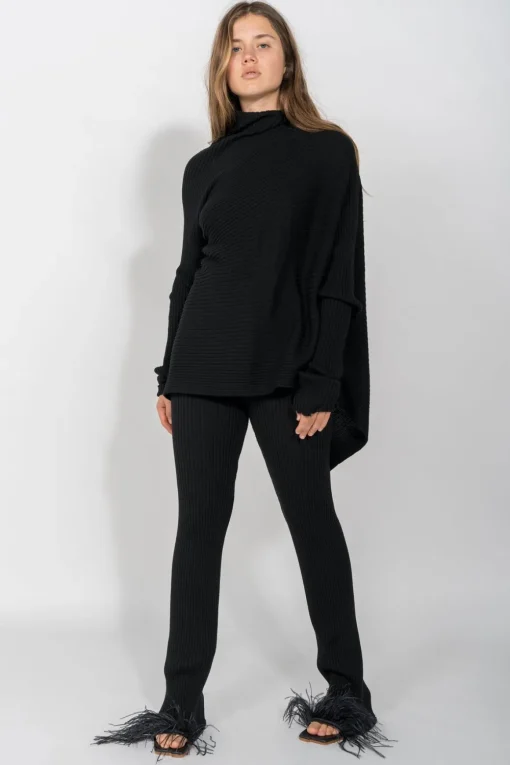 BLACK MERINO TROUSERS
