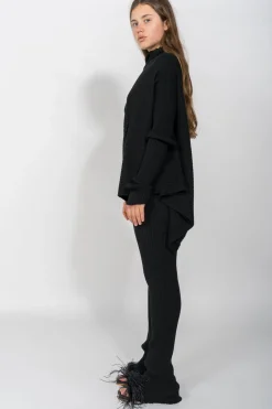 BLACK MERINO TROUSERS