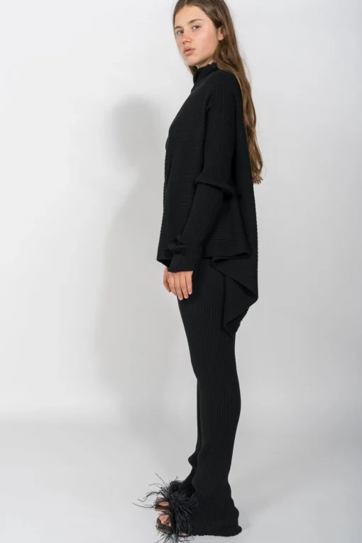 BLACK MERINO TROUSERS