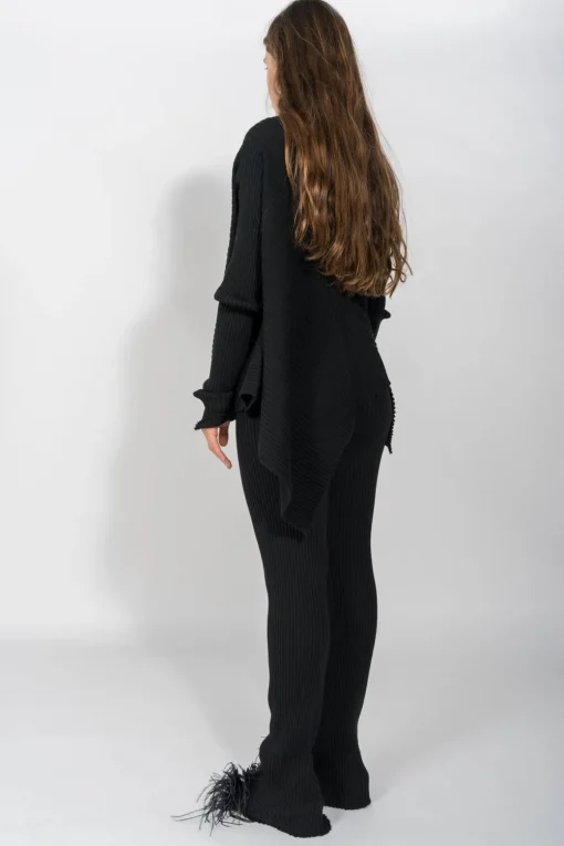 BLACK MERINO TROUSERS