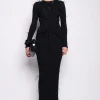 BLACK MERINO WOOL LONG SKIRT