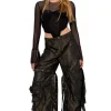 BLACK MESH CORSET TOP
