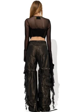 BLACK MESH CORSET TOP