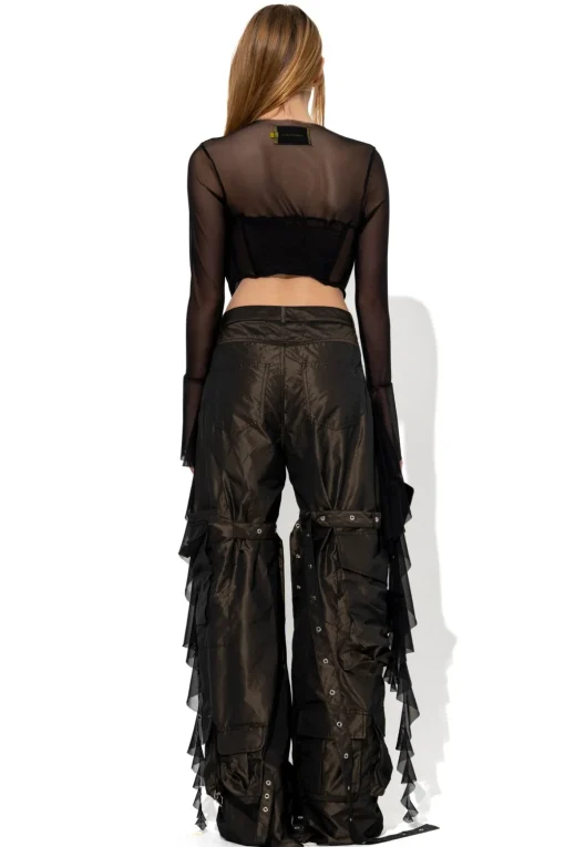 BLACK MESH CORSET TOP