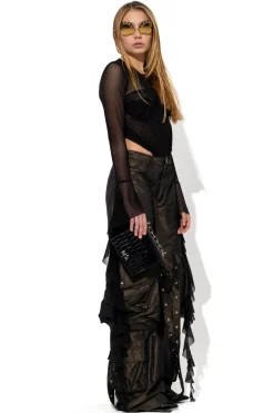 BLACK MESH CORSET TOP
