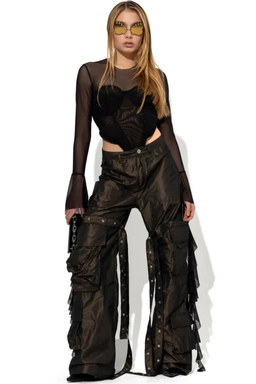 BLACK MESH CORSET TOP