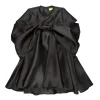 BLACK MIKADO OVERSIZED BOW DRESS
