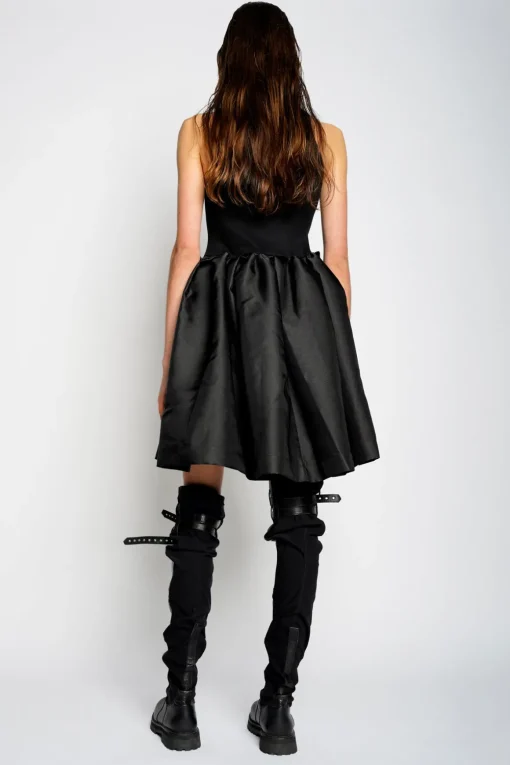 BLACK MINI DRESS WITH TANK TOP SCOOPED