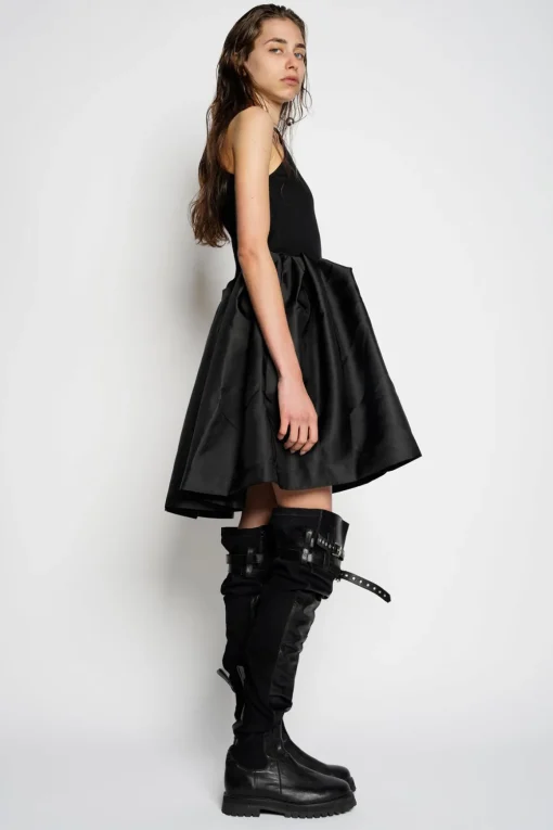 BLACK MINI DRESS WITH TANK TOP SCOOPED