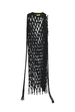 BLACK NET LONG DRESS