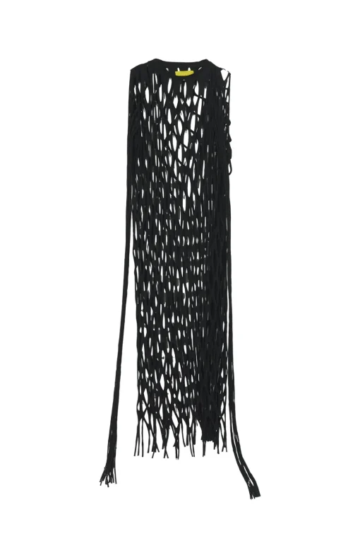BLACK NET LONG DRESS
