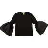 BLACK PUFF SLEEVES TOP