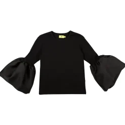 BLACK PUFF SLEEVES TOP