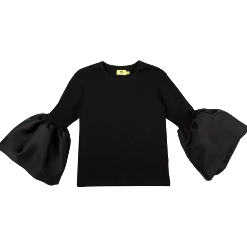 BLACK PUFF SLEEVES TOP