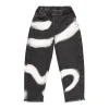 BLACK PULL ON BAGGY TROUSERS WITH SNAKE PRINT