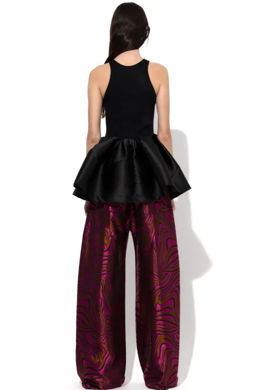 BLACK TANK TOP WITH PEPLUM