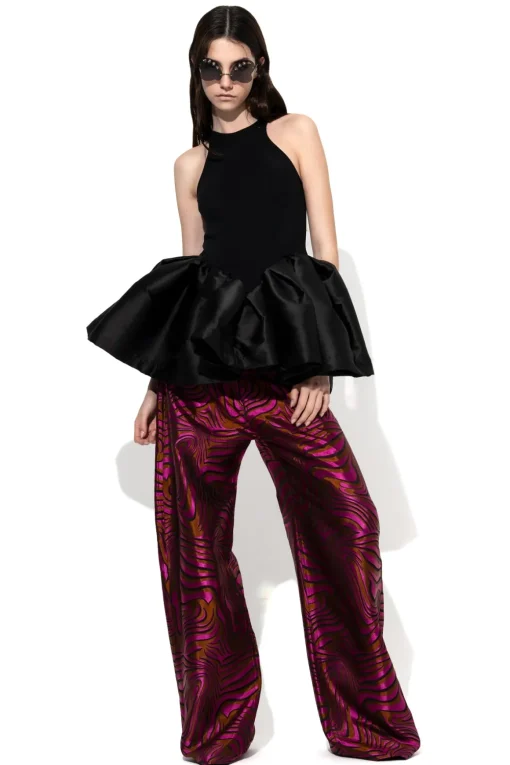 BLACK TANK TOP WITH PEPLUM