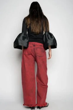 BLACK TURTLENECK PUFF SLEEVE TOP