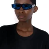 BLUE ANGULAR FRAME SUNGLASSES