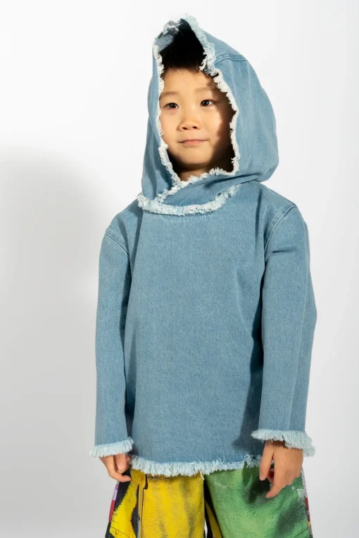 BLUE DENIM CLASSIC HOODIE