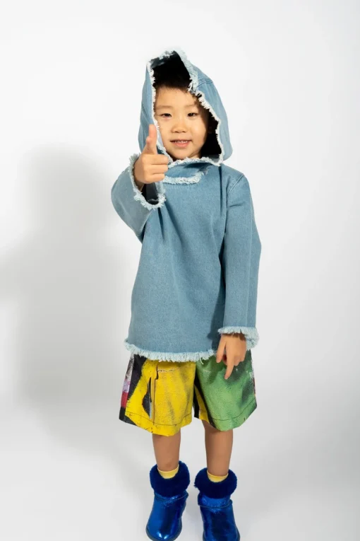 BLUE DENIM CLASSIC HOODIE