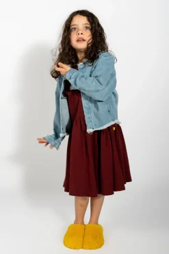 BLUE DENIM COLLARLESS JACKET