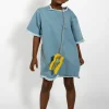 BLUE DENIM OVERSIZED T-SHIRT DRESS