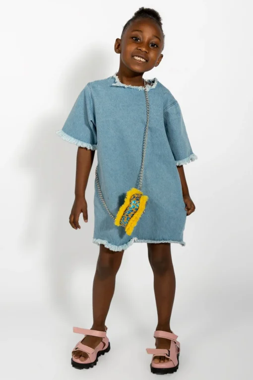 BLUE DENIM OVERSIZED T-SHIRT DRESS