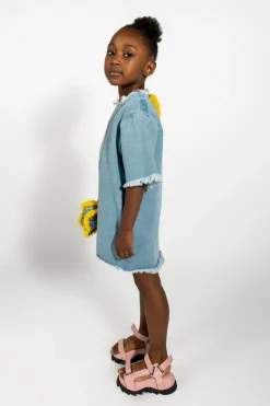 BLUE DENIM OVERSIZED T-SHIRT DRESS