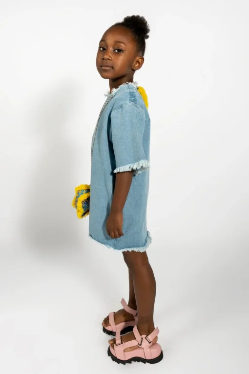 BLUE DENIM OVERSIZED T-SHIRT DRESS