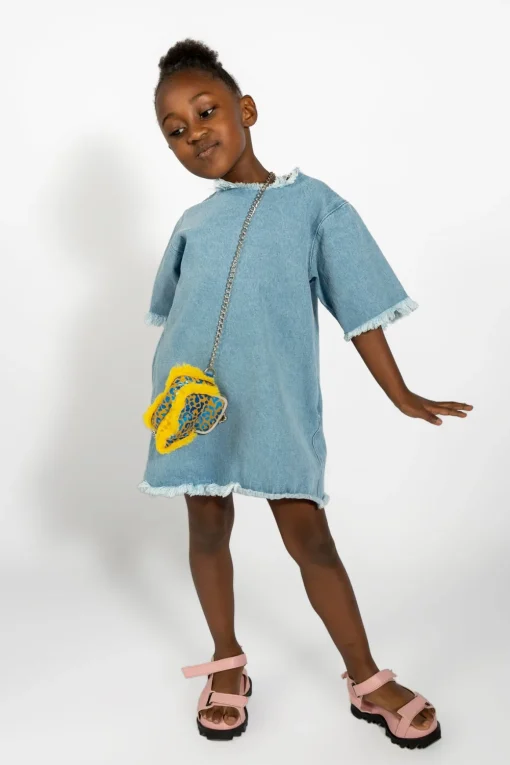 BLUE DENIM OVERSIZED T-SHIRT DRESS