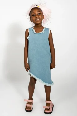 BLUE DENIM SLEEVELESS DRESS