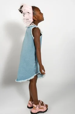 BLUE DENIM SLEEVELESS DRESS