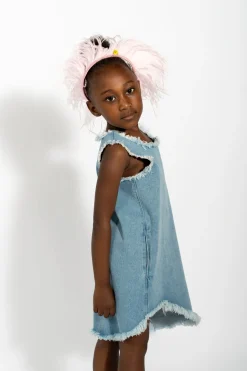 BLUE DENIM SLEEVELESS DRESS