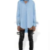 BLUE FEATHER CUFF SHIRT