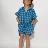 BLUE GINGHAM BOXER SHORTS