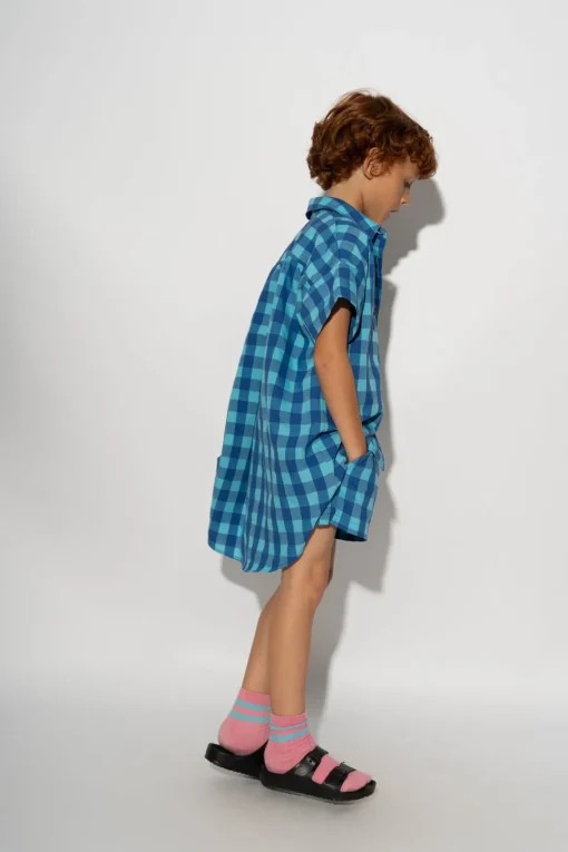 BLUE GINGHAM BOXER SHORTS