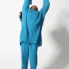 BLUE MERINO KNIT TROUSERS
