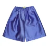 BLUE MIKADO LOOSE BERMUDA SHORTS