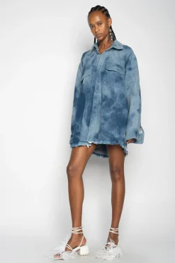 BLUE TIE DYE DENIM OVERSHIRT