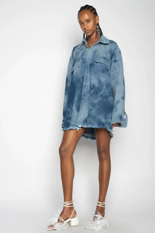 BLUE TIE DYE DENIM OVERSHIRT