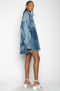 BLUE TIE DYE DENIM OVERSHIRT