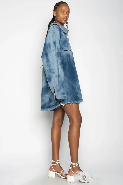 BLUE TIE DYE DENIM OVERSHIRT