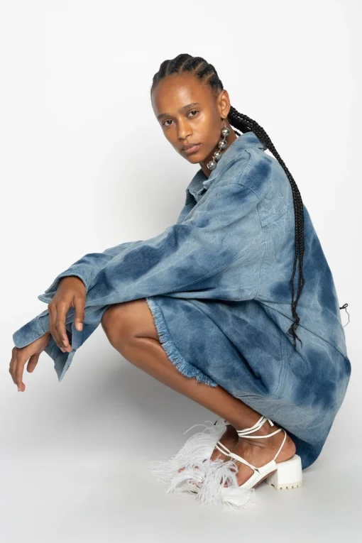 BLUE TIE DYE DENIM OVERSHIRT