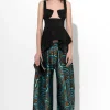 BLUE ZEBRA BROCADE BOYFRIEND TROUSERS