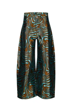 BLUE ZEBRA BROCADE BOYFRIEND TROUSERS