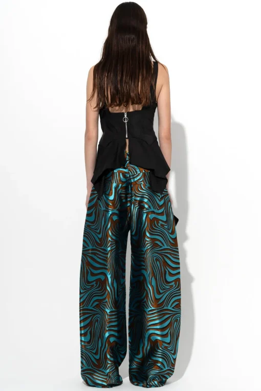 BLUE ZEBRA BROCADE BOYFRIEND TROUSERS