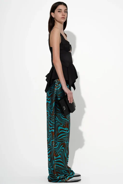 BLUE ZEBRA BROCADE BOYFRIEND TROUSERS